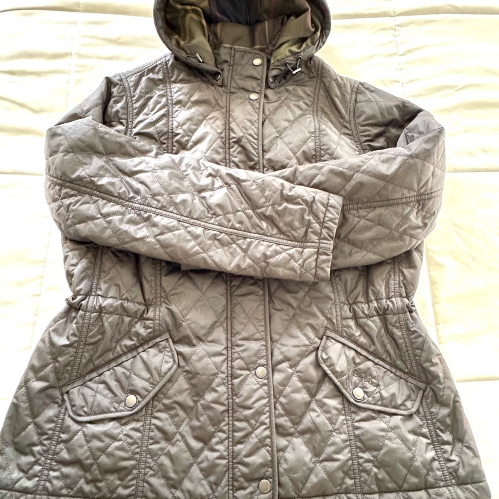 Barbour Women's Millfire Quilted Utility Jacket-Black with Detachable Hood US 14 - Picture 12 of 16